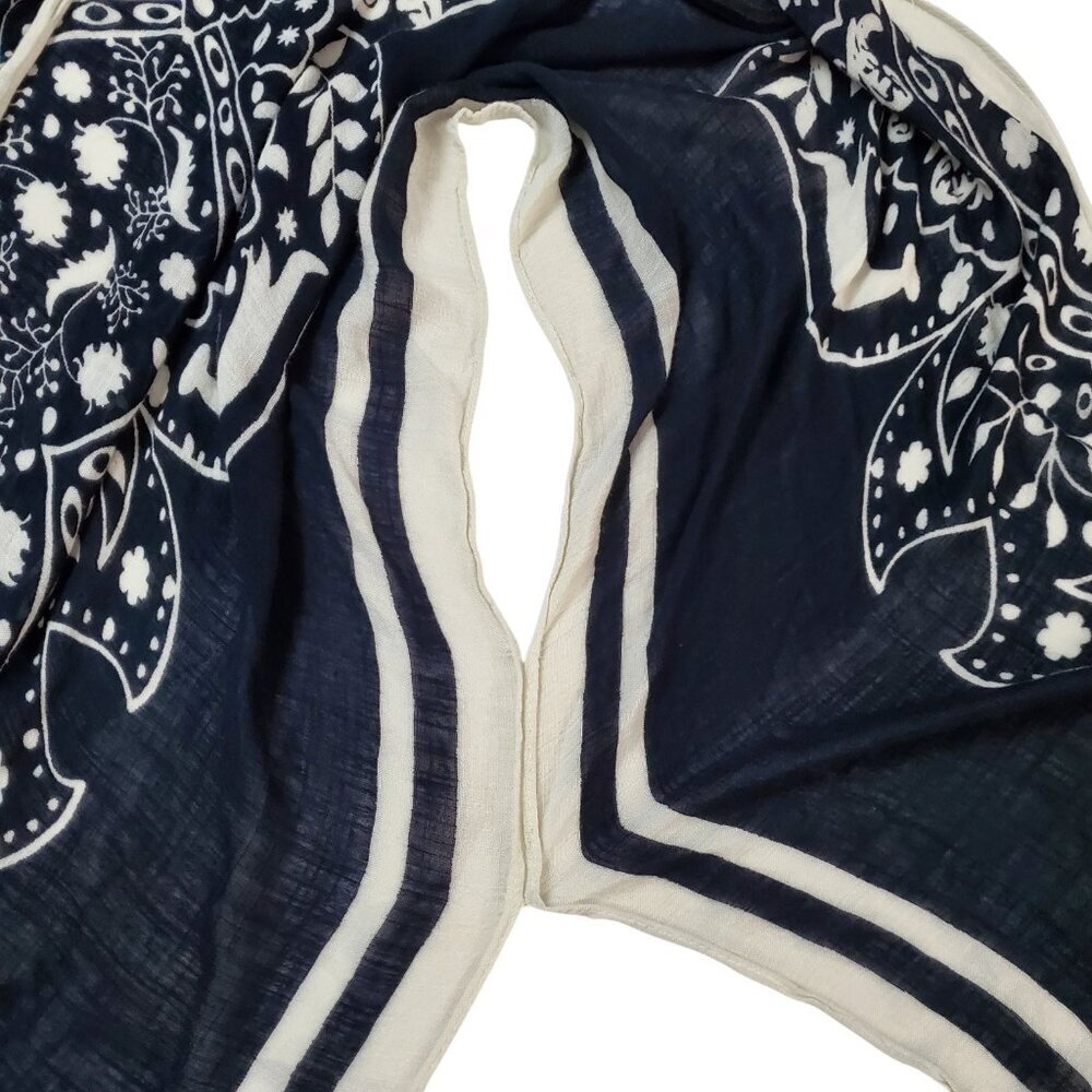 Yak & Yedi Black & White Gauzy Flowing Kimono Shawl Midi Coastal Cowgirl O/S - Picture 6 of 13
